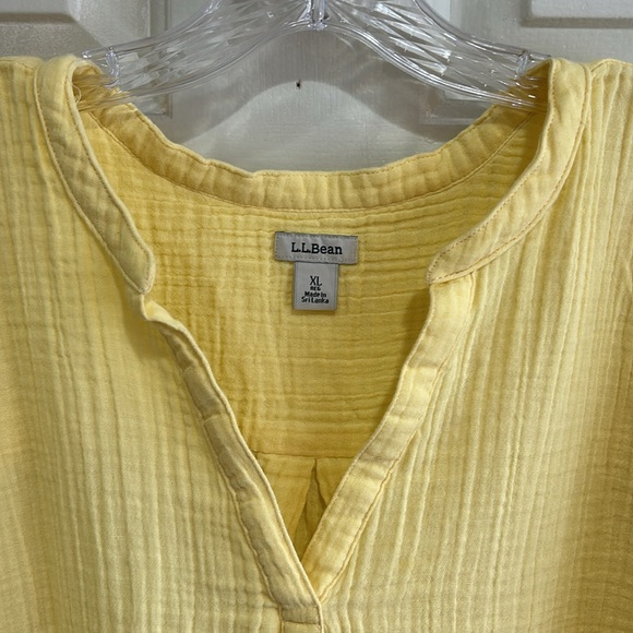 LL Bean Yellow Cotton Gauze Top - Picture 2 of 9